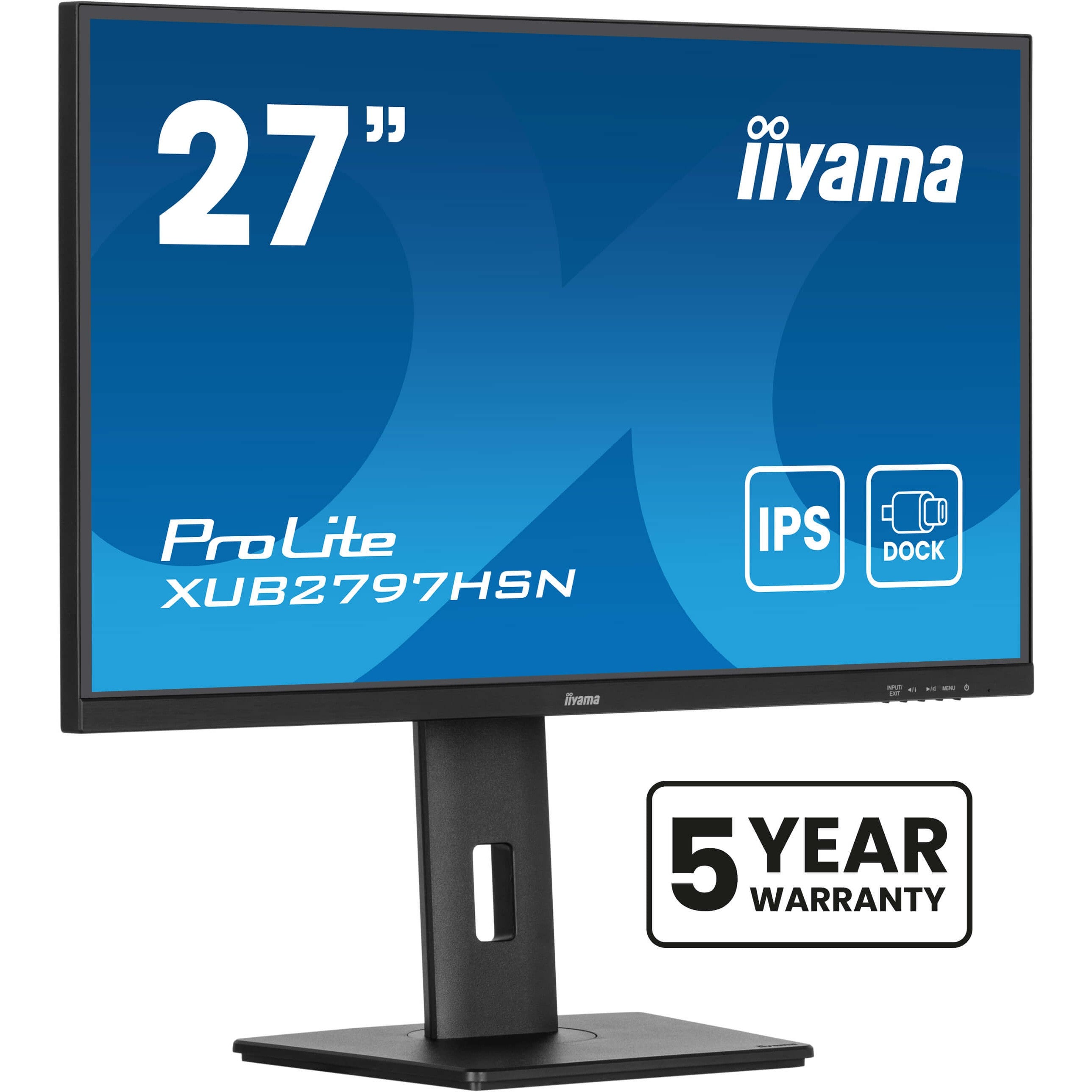 68.5cm/27" (1920x1080) iiyama ProLite XUB2797HSN-B2 16:9 FHD IPS 1ms 100Hz HDMI DP USB-C Speaker Pivot Black