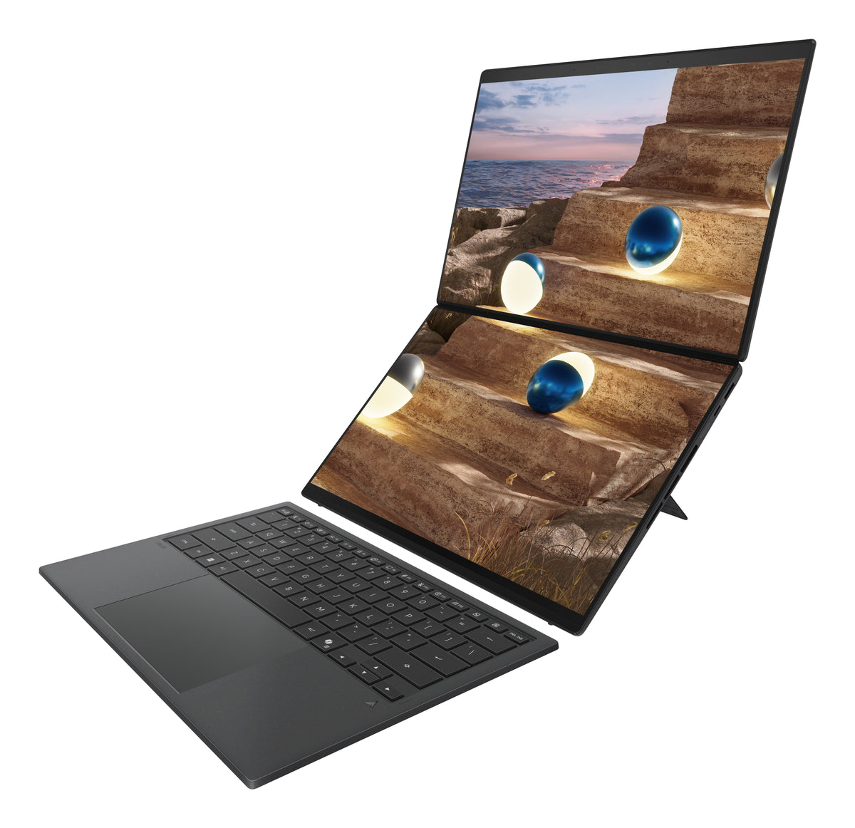 ASUS Zenbook Duo UX8407AA-SN605W Copilot+ PC Intel Core Ultra 9 386H Laptop 35,6 cm (14") Touchscreen 3K 32 GB LPDDR5x-SDRAM 1 TB SSD Wi-Fi 7 (802.11be) Windows 11 Home Grau