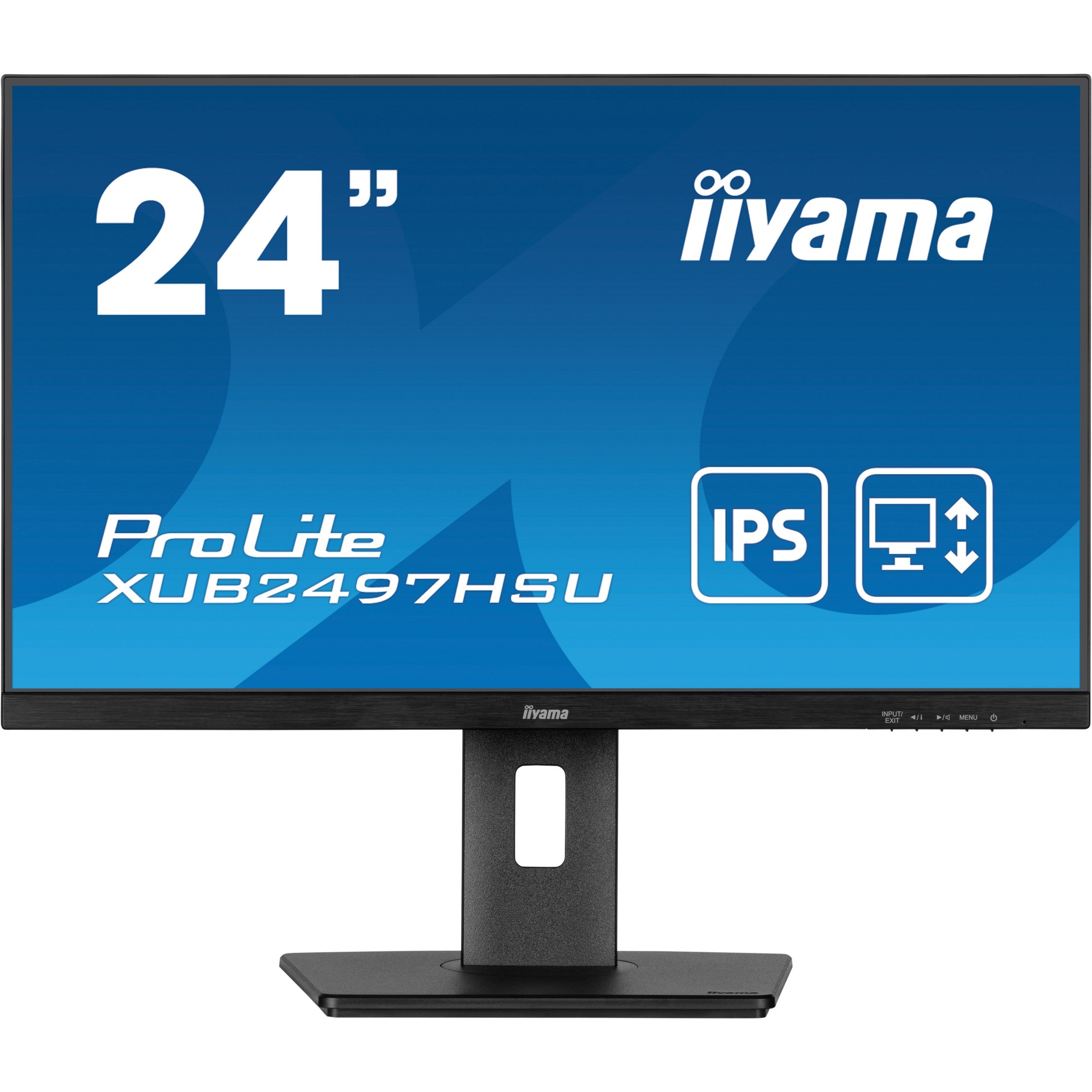 61cm/24" (1920x1080) iiyama ProLite XUB2497HSU-B2 16:9 FHD IPS 1ms 100Hz USB-Hub HDMI DP Speaker Pivot Black