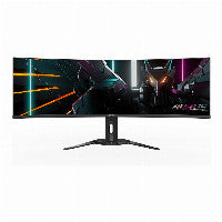 GIGABYTE 124,5cm/49" (5120x1440) Gigabyte Monitor Aorus CO49DQ DQHD curved HDR400 TrueBlack 0,03ms 144Hz 2xHDMI DP USB-C Speaker Black – Ansicht 2