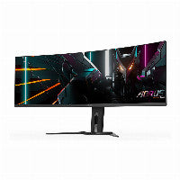 GIGABYTE 124,5cm/49" (5120x1440) Gigabyte Monitor Aorus CO49DQ DQHD curved HDR400 TrueBlack 0,03ms 144Hz 2xHDMI DP USB-C Speaker Black – Ansicht 3