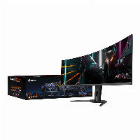 GIGABYTE 124,5cm/49" (5120x1440) Gigabyte Monitor Aorus CO49DQ DQHD curved HDR400 TrueBlack 0,03ms 144Hz 2xHDMI DP USB-C Speaker Black – Ansicht 4