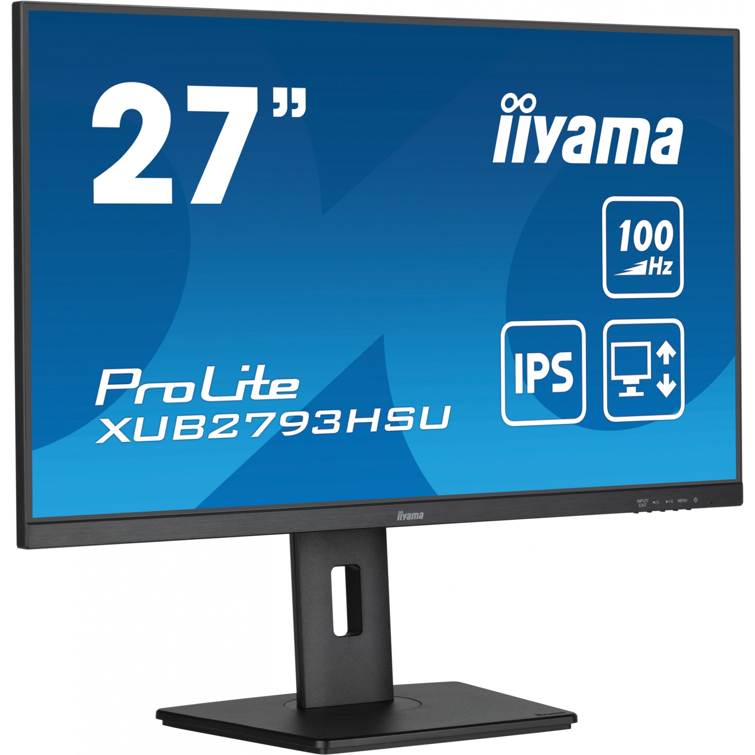 68.6cm/27" (1920x1080) iiyama ProLite XUB2793HSU-B7 16:9 FHD IPS 1ms 100Hz HDMI DP Speaker Pivot Black