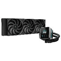 DeepCool MYSTIQUE 360 LCD Liquid Cooler 360mm, 5th Gen Pump 3400RPM AIO 2.8" 640x480 TFT LCD Screen Anti-Leak Tech FT12 SE PWM Fans, Grey and Black