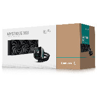 DeepCool MYSTIQUE 360 LCD Liquid Cooler 360mm, 5th Gen Pump 3400RPM AIO 2.8" 640x480 TFT LCD Screen Anti-Leak Tech FT12 SE PWM Fans, Grey and Black