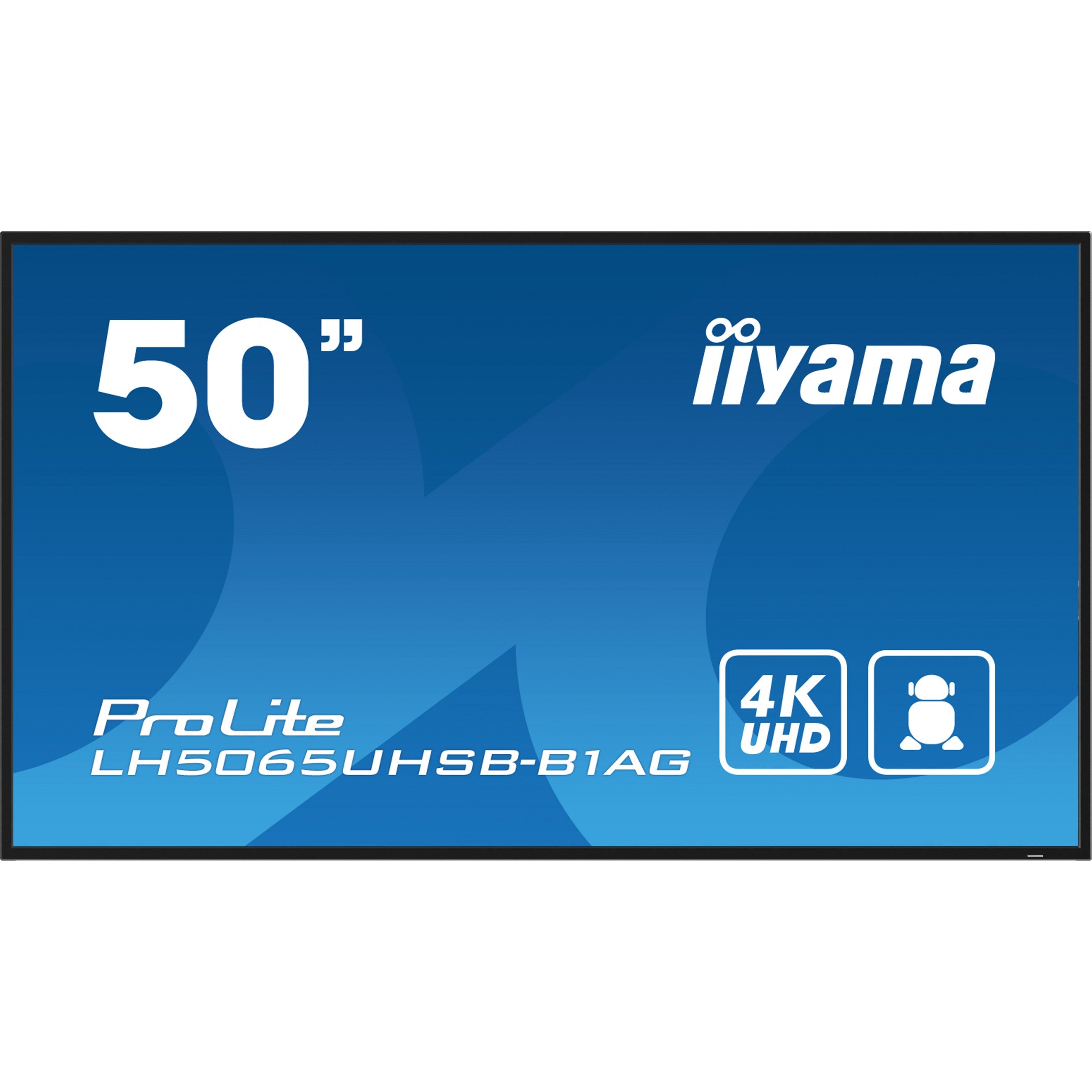 127cm/50" (3840x2160) iiyama ProLite LH5065UHSB-B1AG 16:9 4K UHD VA Touch 9.5ms 60Hz 24/7 2xHDMI DP LAN WIFI Speaker Black