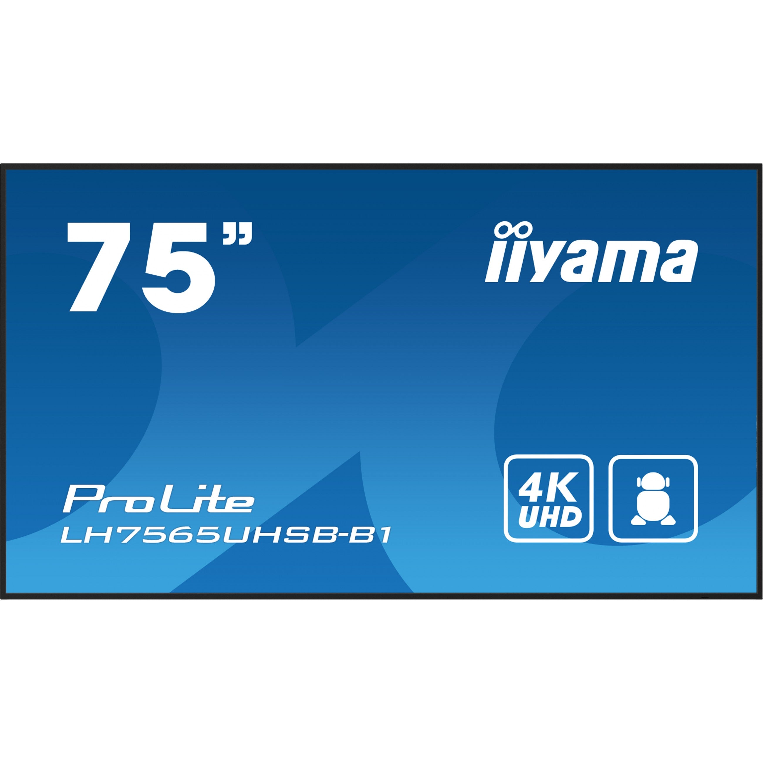 190cm/75" (3840x2160) iiyama ProLite LH7565UHSB-B1 16:9 4K UHD IPS Touch 8ms 60Hz 24/7 2xHDMI DP LAN WIFI Speaker Black