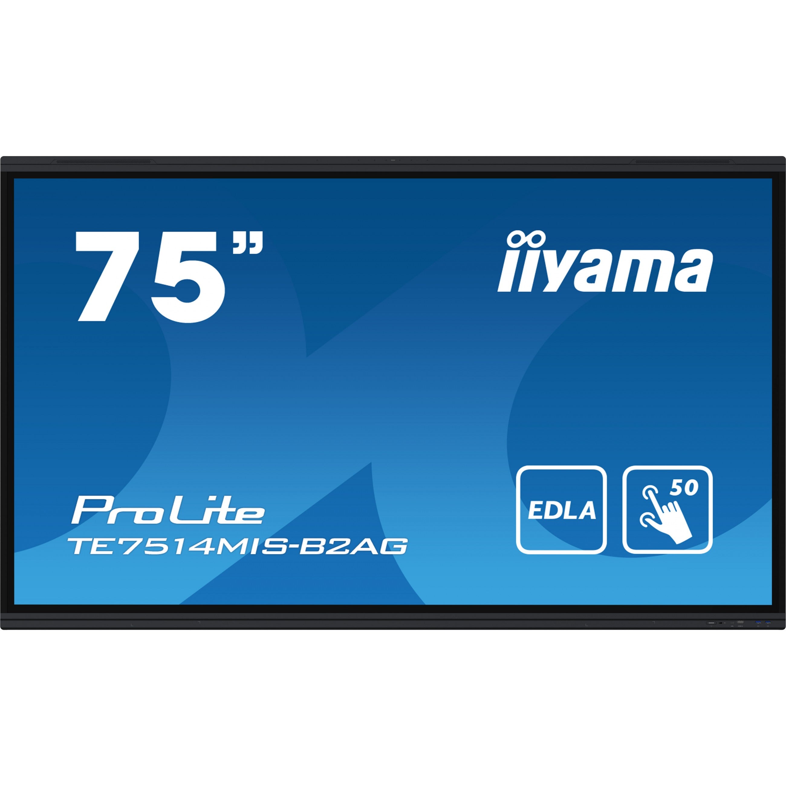 189.3cm/75" (3840x2160) iiyama ProLite TE7514MIS-B2AG 16:9 4K UHD VA Touch 8ms 60Hz 24/7 4xHDMI DP USB-C LAN WIFI Speaker Black