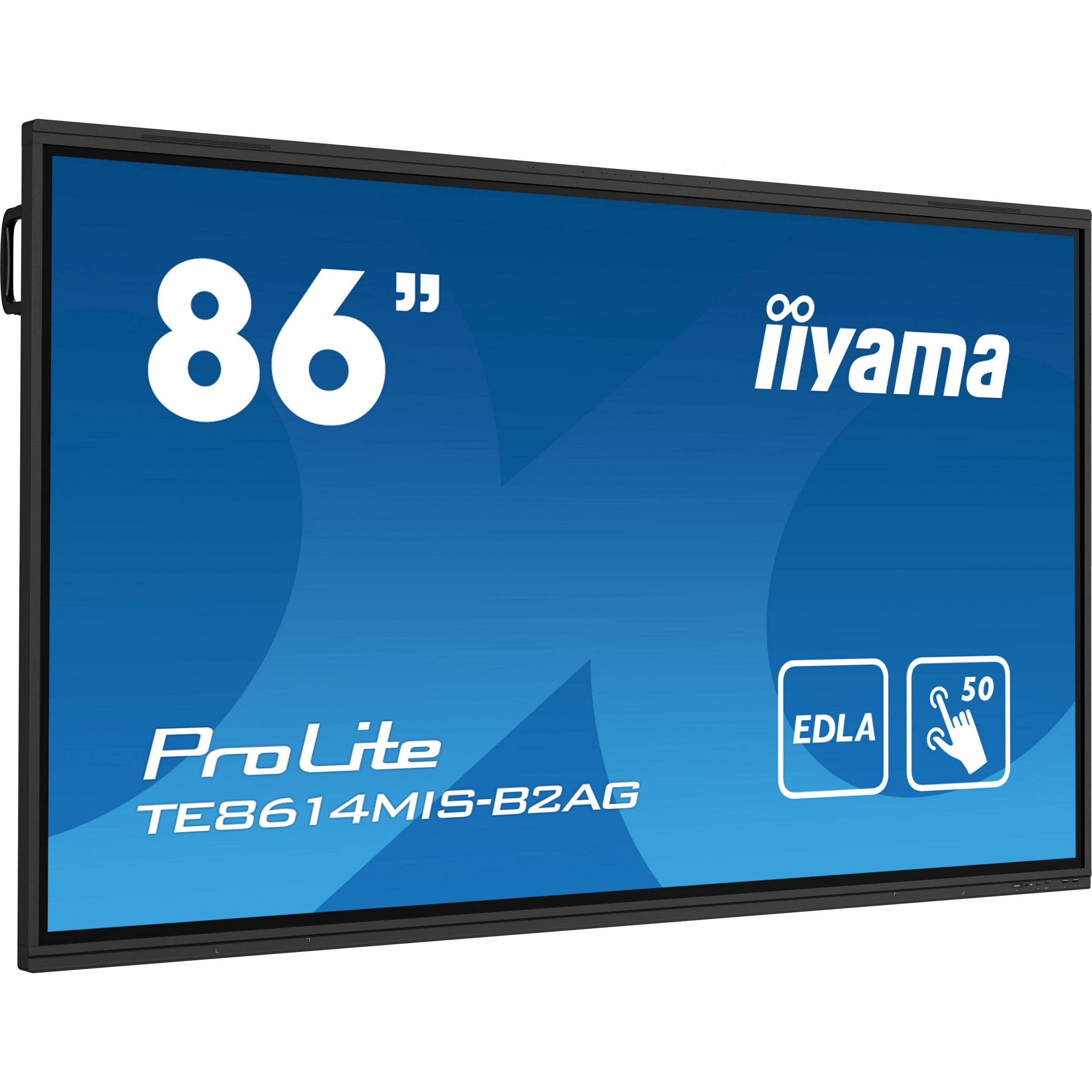 218cm/86" (3840x2160) iiyama ProLite TE8614MIS-B2AG 16:9 4K UHD VA Touch 6.5ms 60Hz 24/7 4xHDMI DP USB-C LAN WIFI Speaker Black