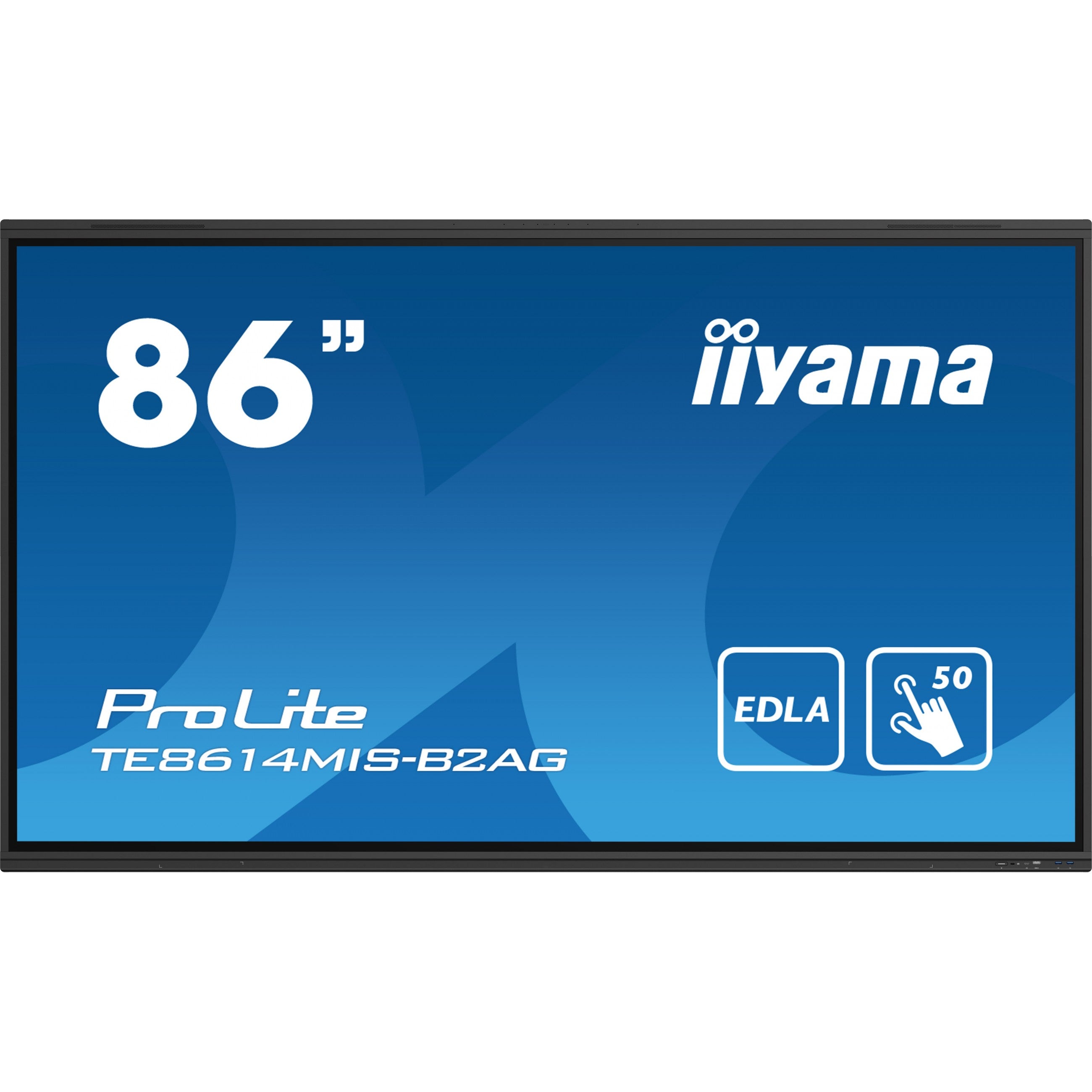 218cm/86" (3840x2160) iiyama ProLite TE8614MIS-B2AG 16:9 4K UHD VA Touch 6.5ms 60Hz 24/7 4xHDMI DP USB-C LAN WIFI Speaker Black