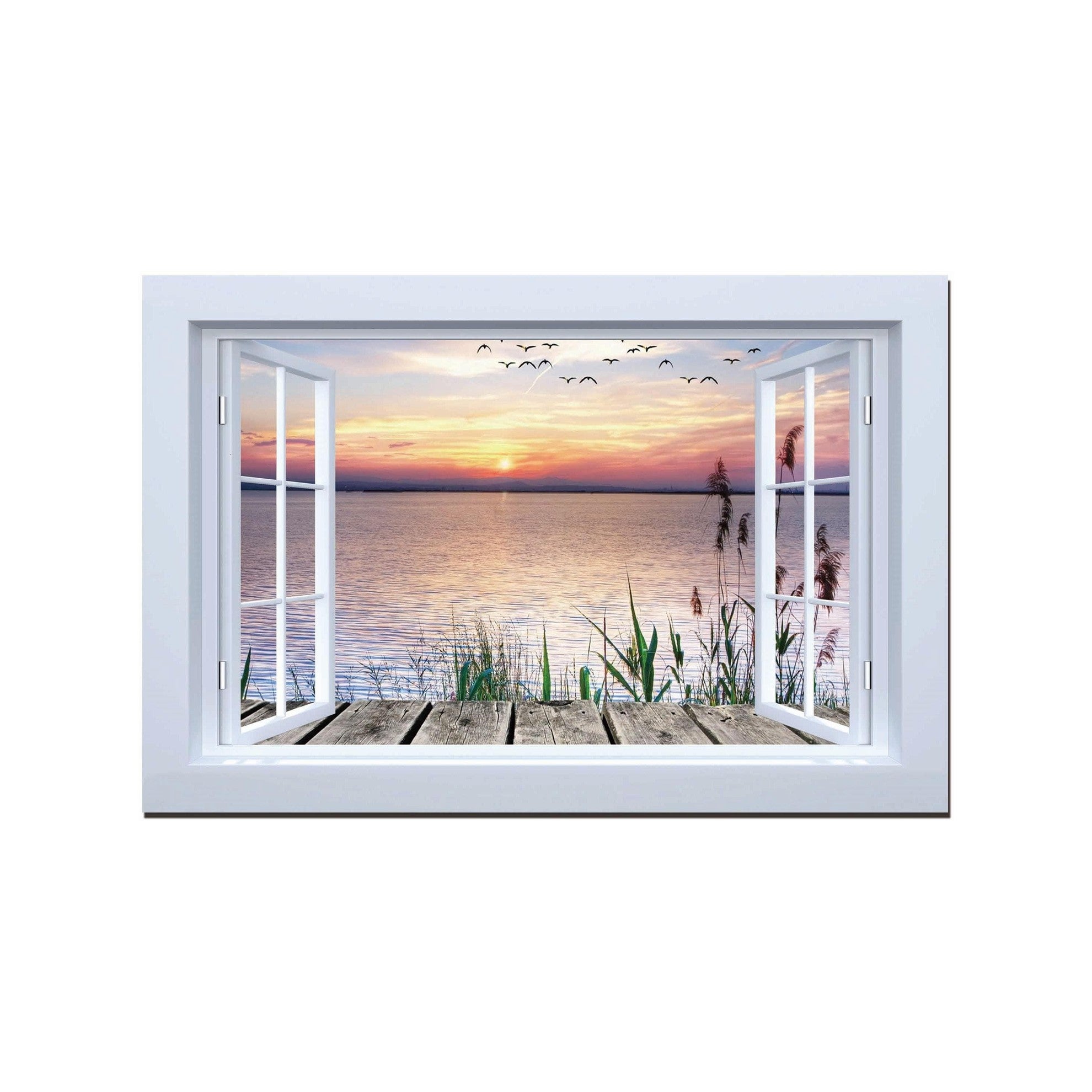 Dameco LED Bild Canvas Fenster auf Steg