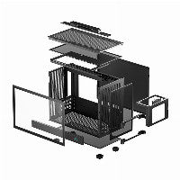 Deepcool CH160 PLUS MicroATX Mini Tower Black with Tempered Glass Side Panel and USB 3.2 Gen 2 Type-C Front Panel