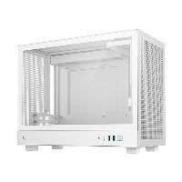 Deepcool CH160 PLUS Micro ATX Mini Tower White with Tempered Glass Side Panel and USB 3.2 Gen 2 Type-C