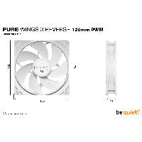 be quiet! Pure Wings 3 Reverse 3-Pack 120mm PWM white – Ansicht 4