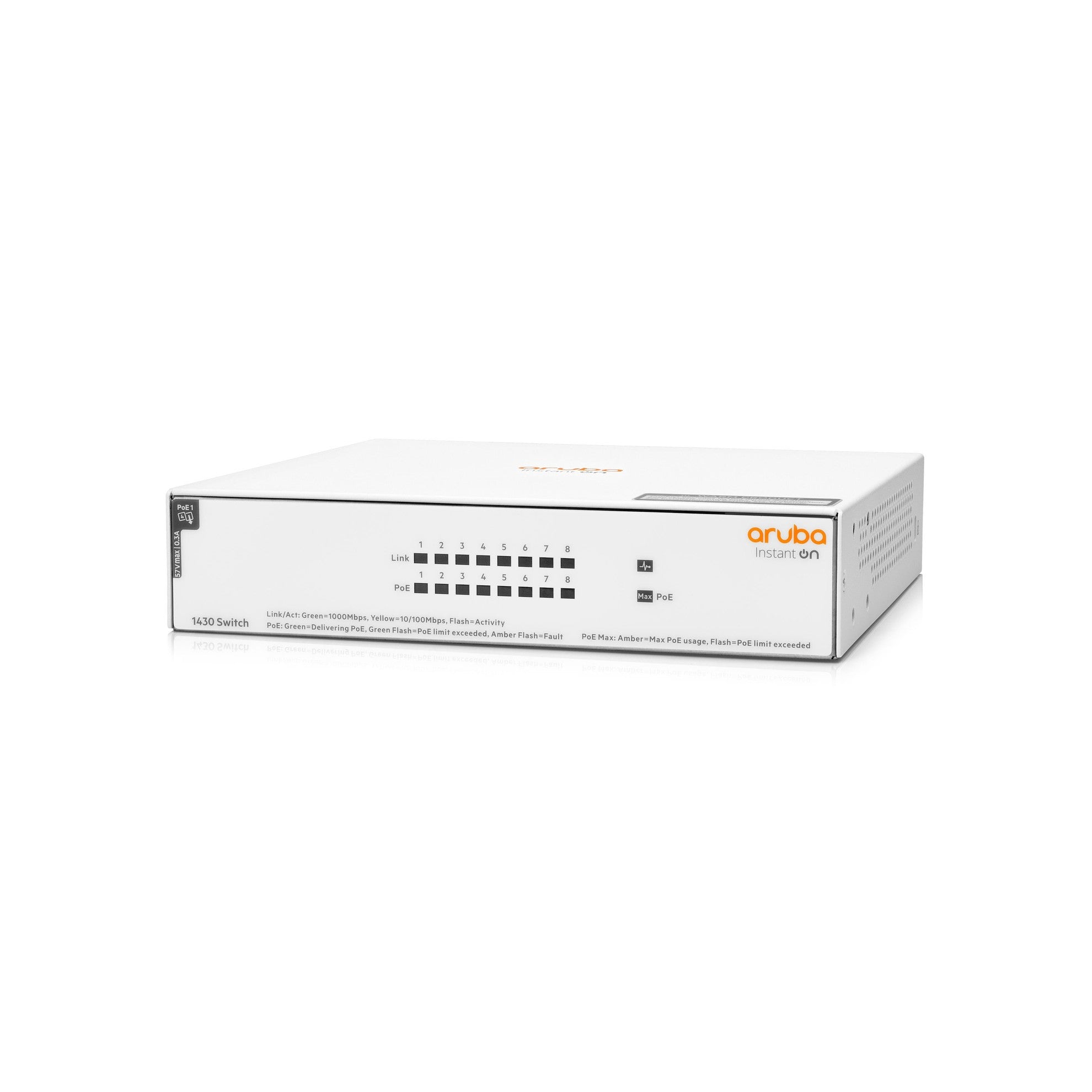 HP 1430-8G-PoE+: 8 Port Switch, 1Gbps