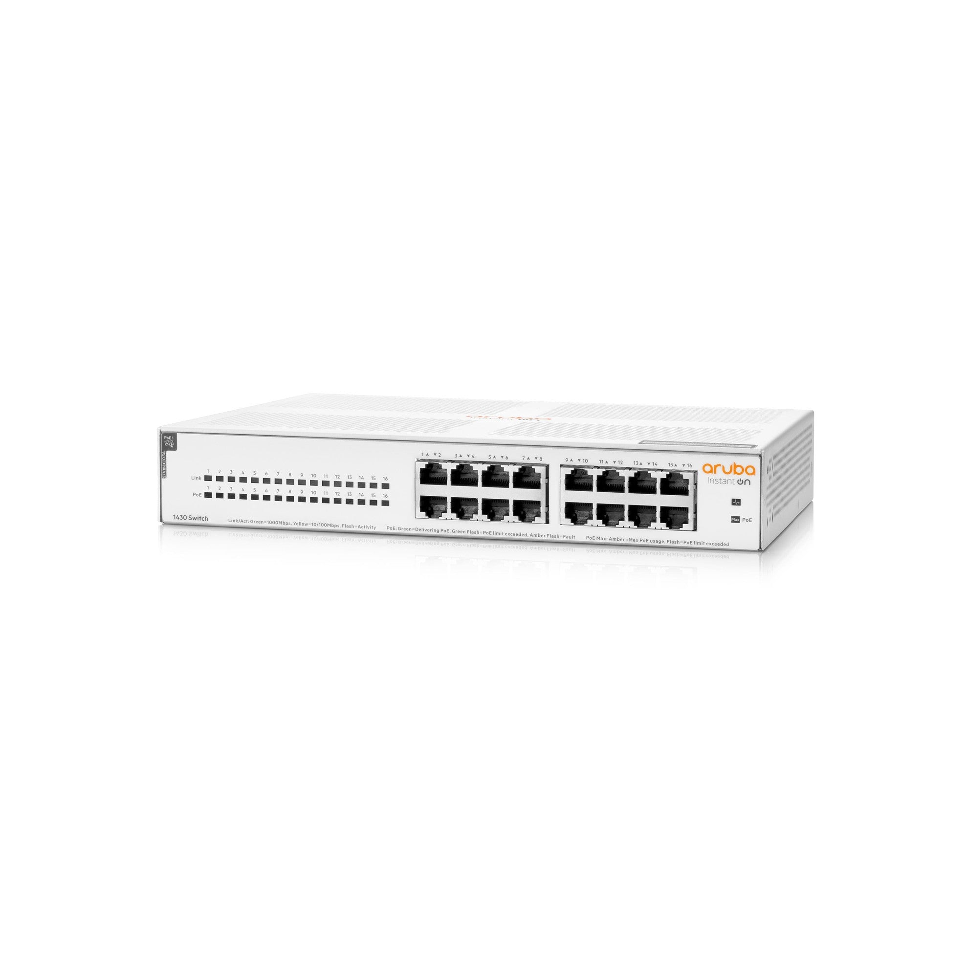 HP 1430-16G-PoE+: 16 Port Switch, 1Gbps