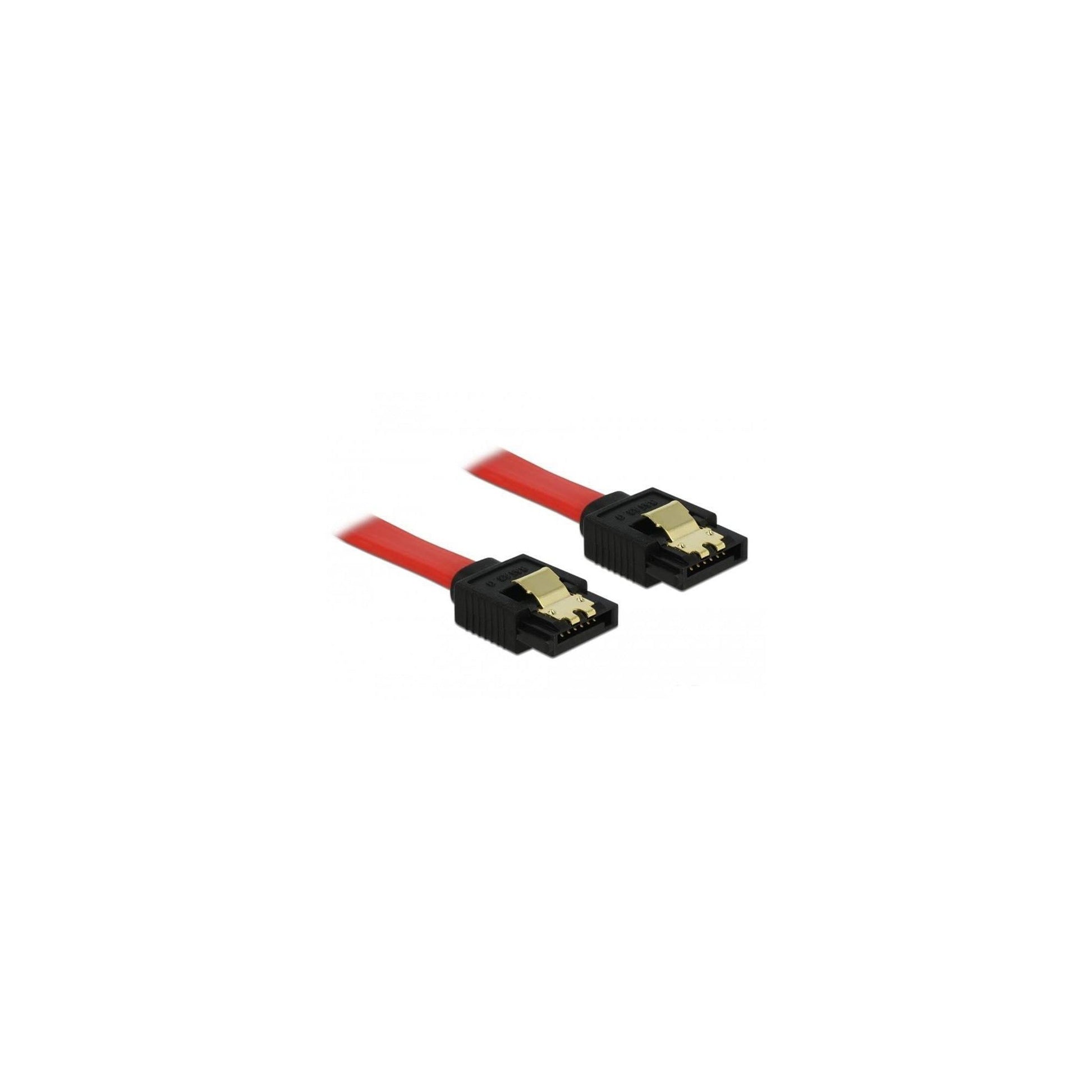 Delock SATA-3 Kabel: 10 cm,Metall Clip, rot