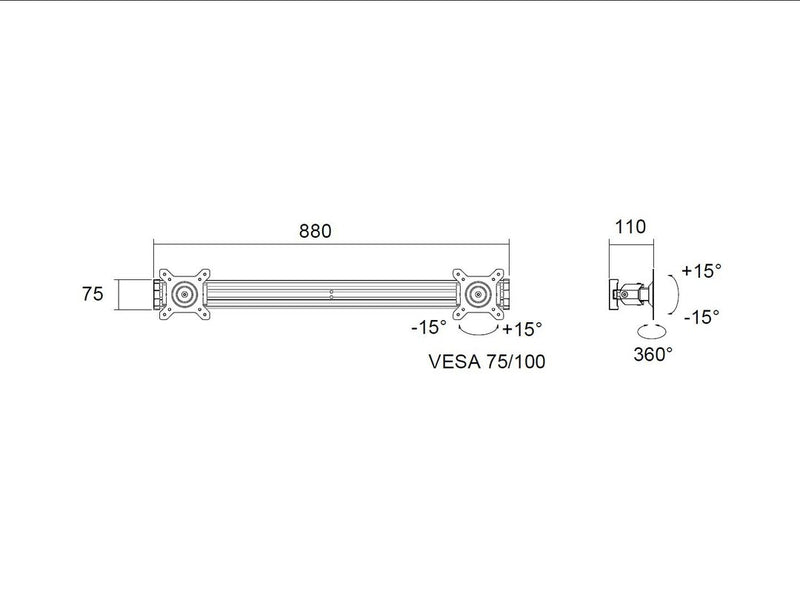 Multibrackets 6344 Zubehör für Monitorhalterung