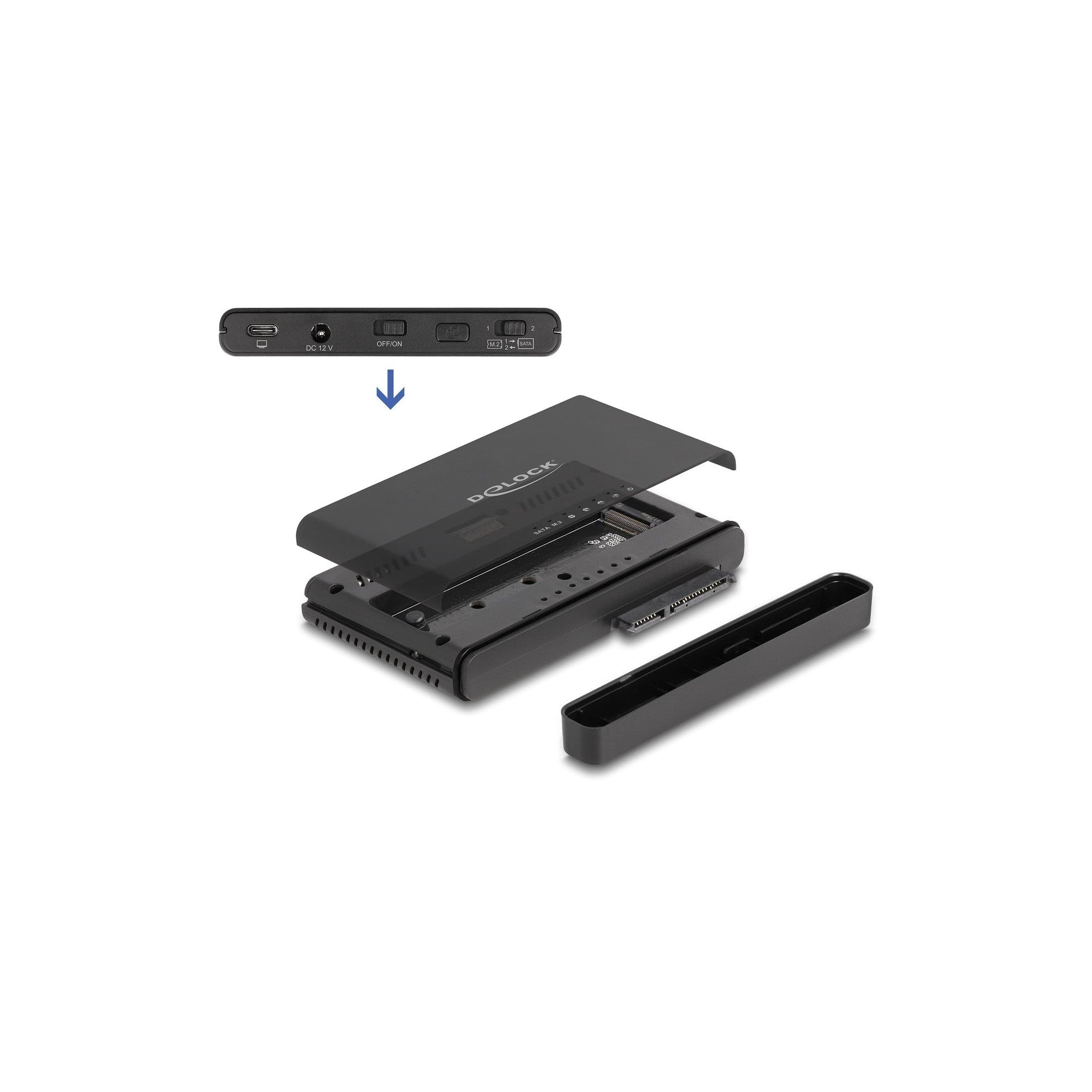Delock USB-C Konverter für 1x M.2 NVMe SSD