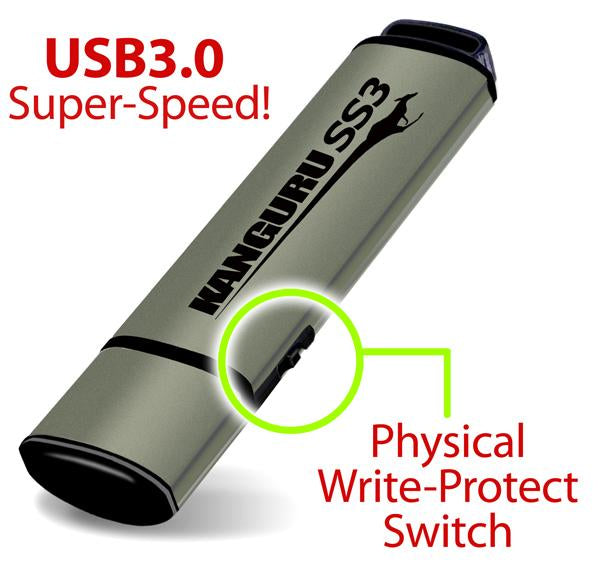 iStorage Kanguru 32GB SS3 USB3.0 USB-Stick USB Typ-A 3.2 Gen 1 (3.1 Gen 1) Aluminium