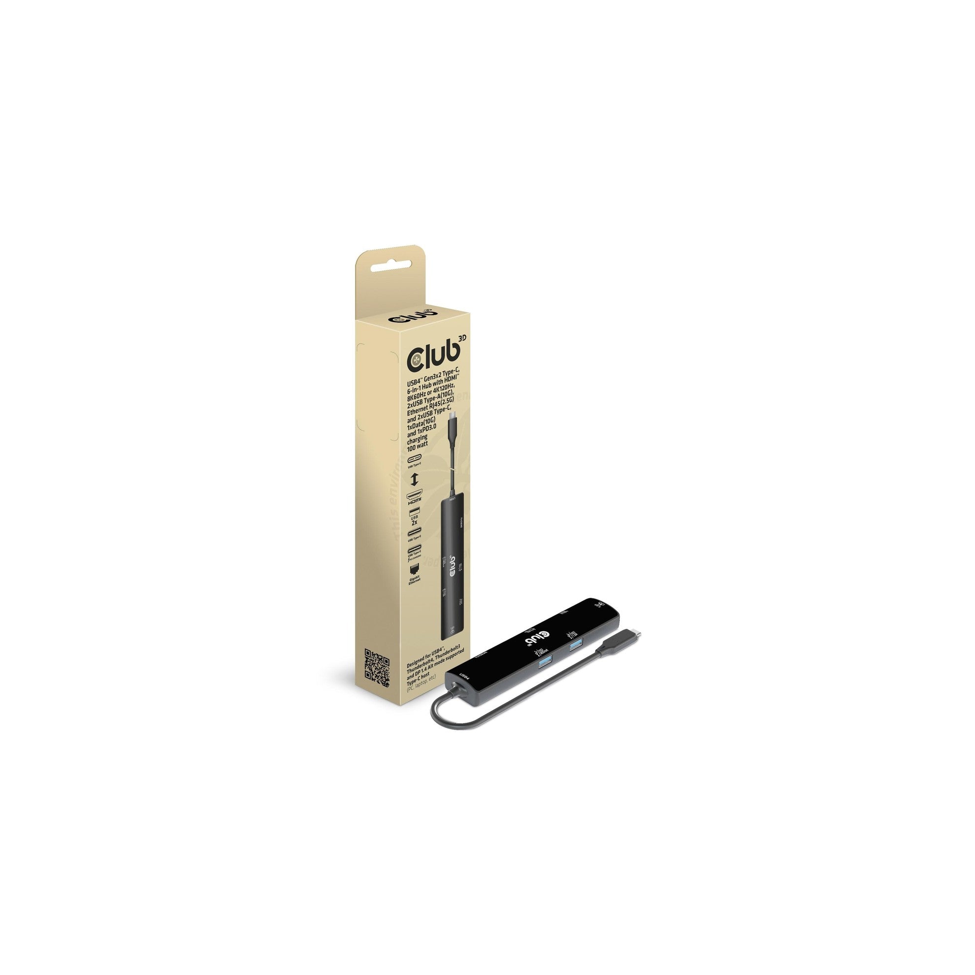 Club 3D, Dockingstation USB C 3.2 4k, 6in1