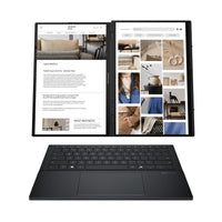 ASUS Zenbook Duo UX8406CA- -ISSQL41X Intel Core Ultra 9 285H Hybrid (2-in-1) 35,6 cm (14") Touchscreen WUXGA 32 GB LPDDR5x-SDRAM 1 TB SSD Wi-Fi 7 (802.11be) Windows 11 Pro Grau