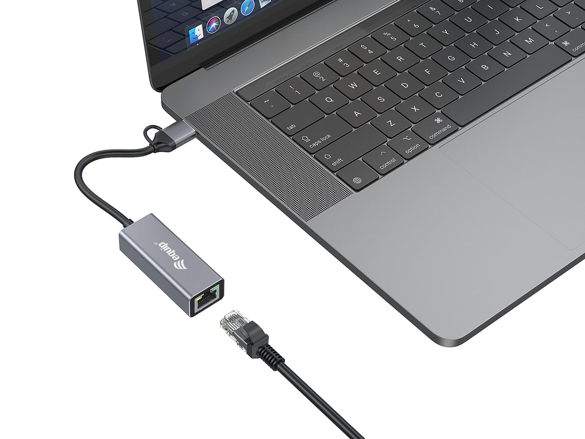 Equip USB-C auf 2,5 Gigabit Ethernet Netzwerk (USB-C+A) Adapter