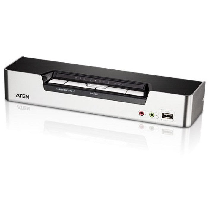 DATA KVM Desktop Switch 4-Port USB HDMI KVM Switch with Audio & USB 2.0 Hub (KVM cables included) ATEN