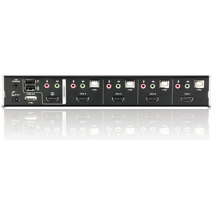 DATA KVM Desktop Switch 4-Port USB HDMI KVM Switch with Audio & USB 2.0 Hub (KVM cables included) ATEN