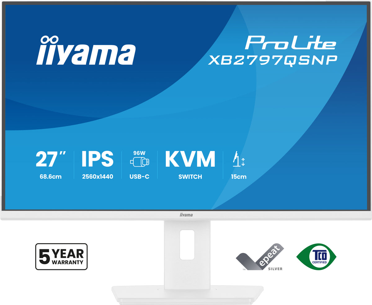 iiyama ProLite XB2797QSNP-W1 27" IPS LCD Computerbildschirm 68,6 cm (27") 2560 x 1440 Pixel Quad HD Weiß