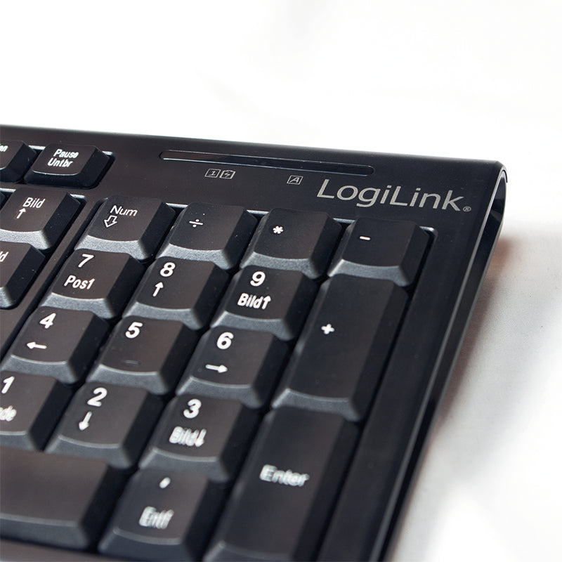 LogiLink ID0104 Clavier et souris inclus Bureau RF Sans fil QWERTZ Noir