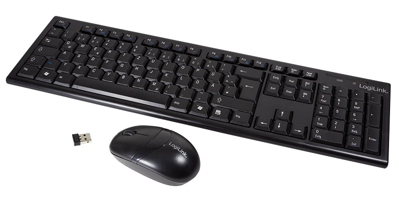 LogiLink ID0104 Clavier et souris inclus Bureau RF Sans fil QWERTZ Noir