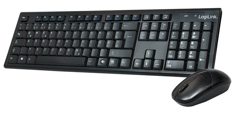 LogiLink ID0104 Clavier et souris inclus Bureau RF Sans fil QWERTZ Noir