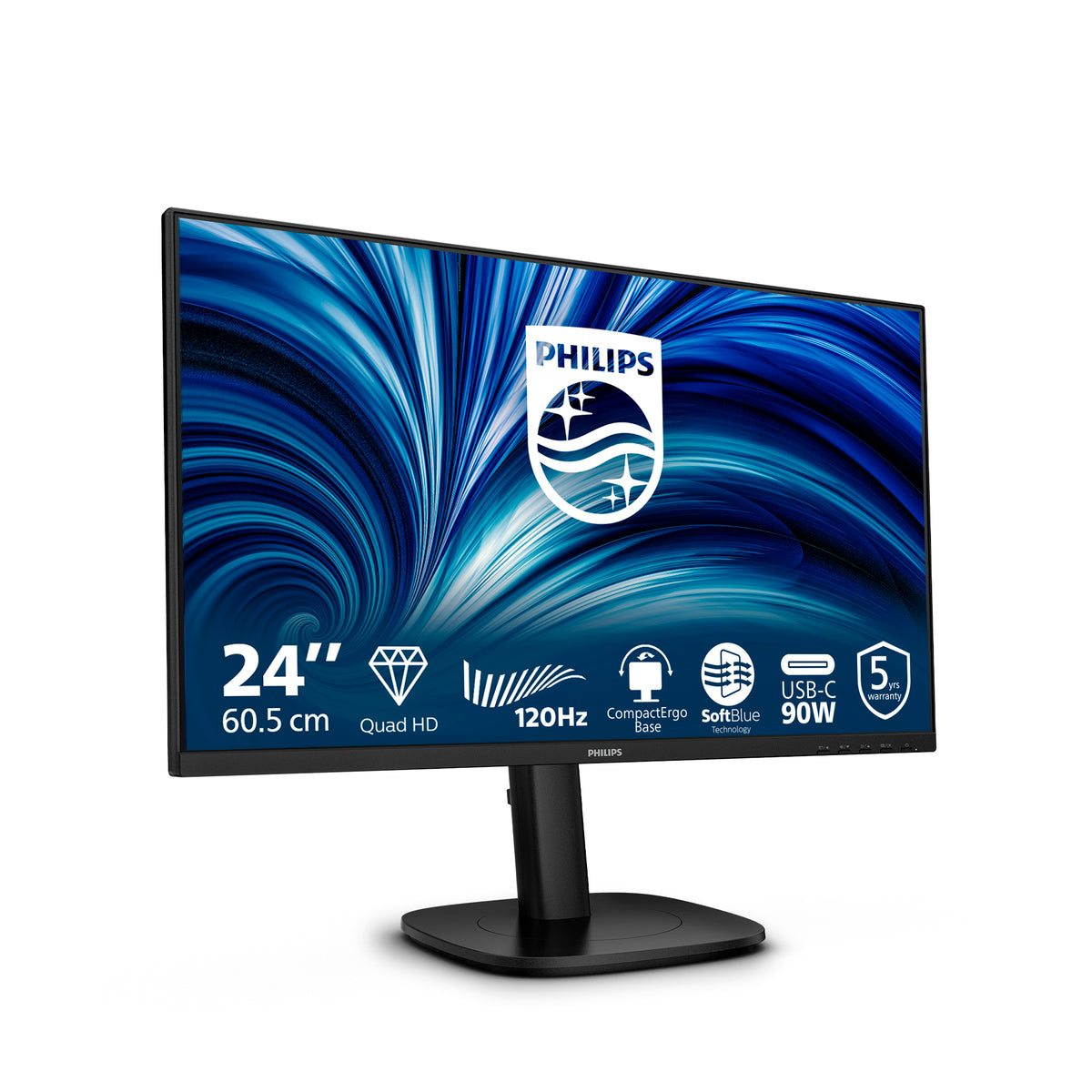 Philips 24B2U3601 Computerbildschirm 60,5 cm (23.8") 2560 x 1440 Pixel Quad HD LCD Schwarz