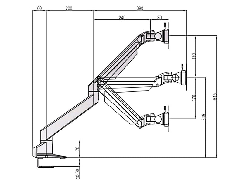Multibrackets 6379 Flachbildschirm-Tischhalterung 71,1 cm (28") Tisch/Bank Weiß
