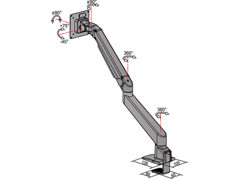 Multibrackets 7150 Flachbildschirm-Tischhalterung 81,3 cm (32") Tisch/Bank Weiß