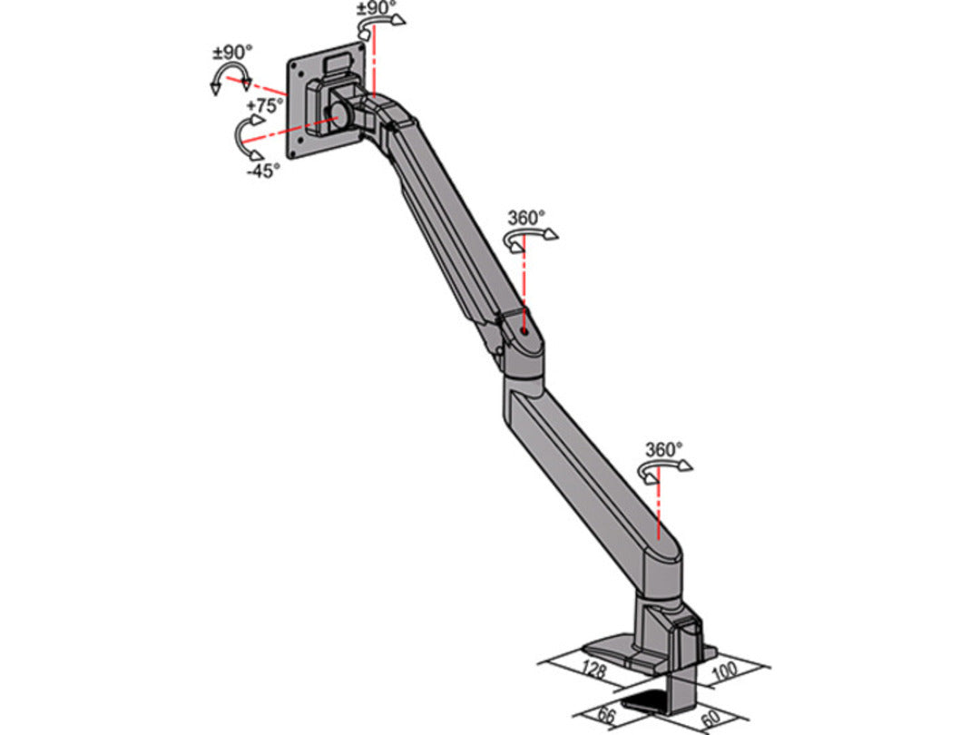 Multibrackets 7174 Flachbildschirm-Tischhalterung 81,3 cm (32") Tisch/Bank Schwarz