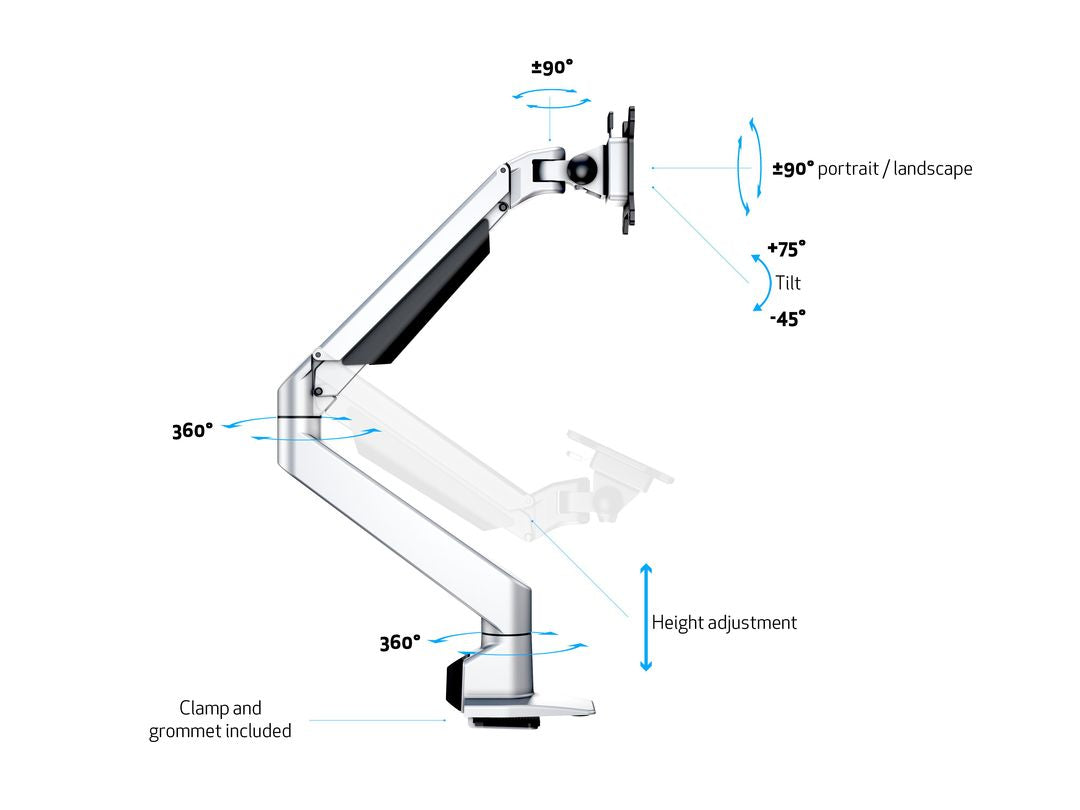 Multibrackets 5624 Flachbildschirm-Tischhalterung 81,3 cm (32") Tisch/Bank Silber