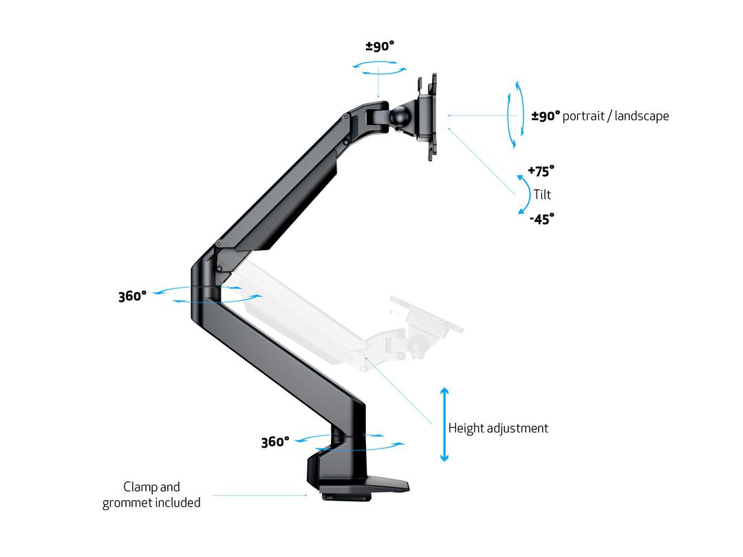 Multibrackets 7174 Flachbildschirm-Tischhalterung 81,3 cm (32") Tisch/Bank Schwarz