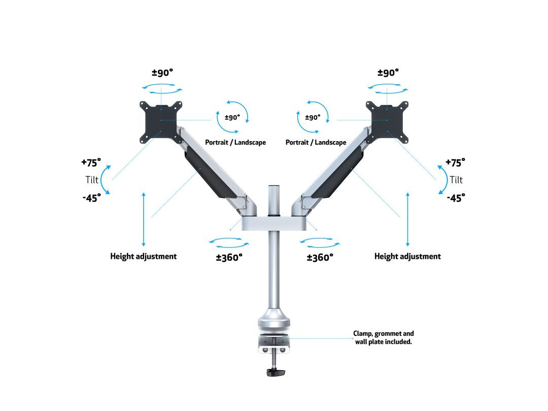 Multibrackets 7198 Flachbildschirm-Tischhalterung 81,3 cm (32") Tisch/Bank Silber