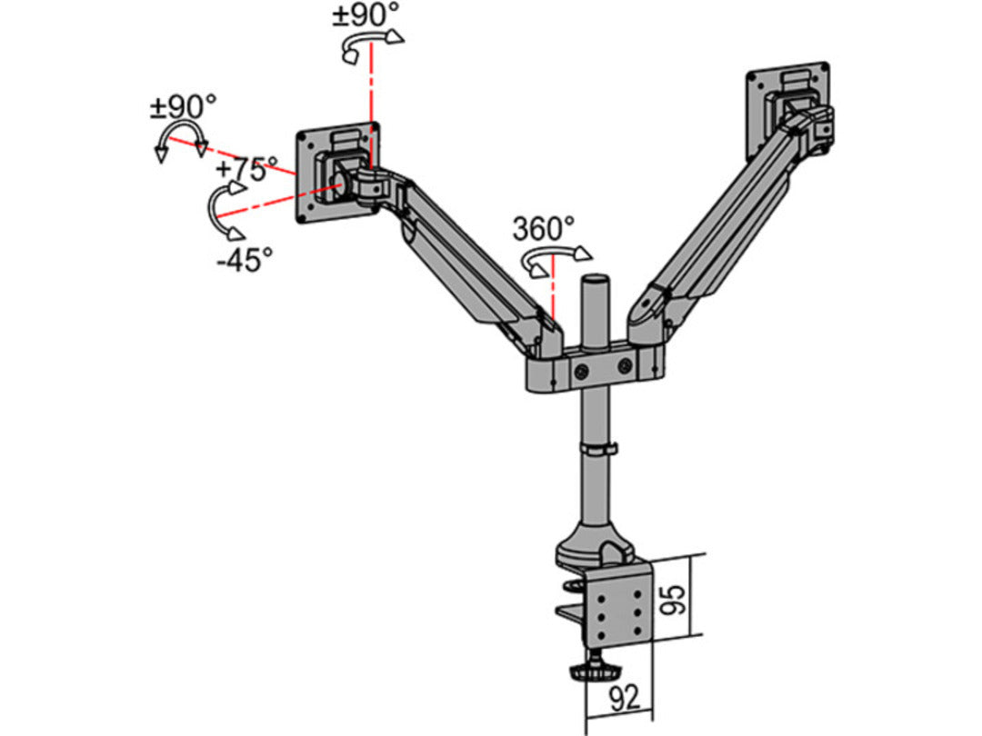 Multibrackets 2593 Flachbildschirm-Tischhalterung 81,3 cm (32") Tisch/Bank Schwarz