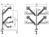Multibrackets 7211 Flachbildschirm-Tischhalterung 81,3 cm (32") Tisch/Bank Weiß