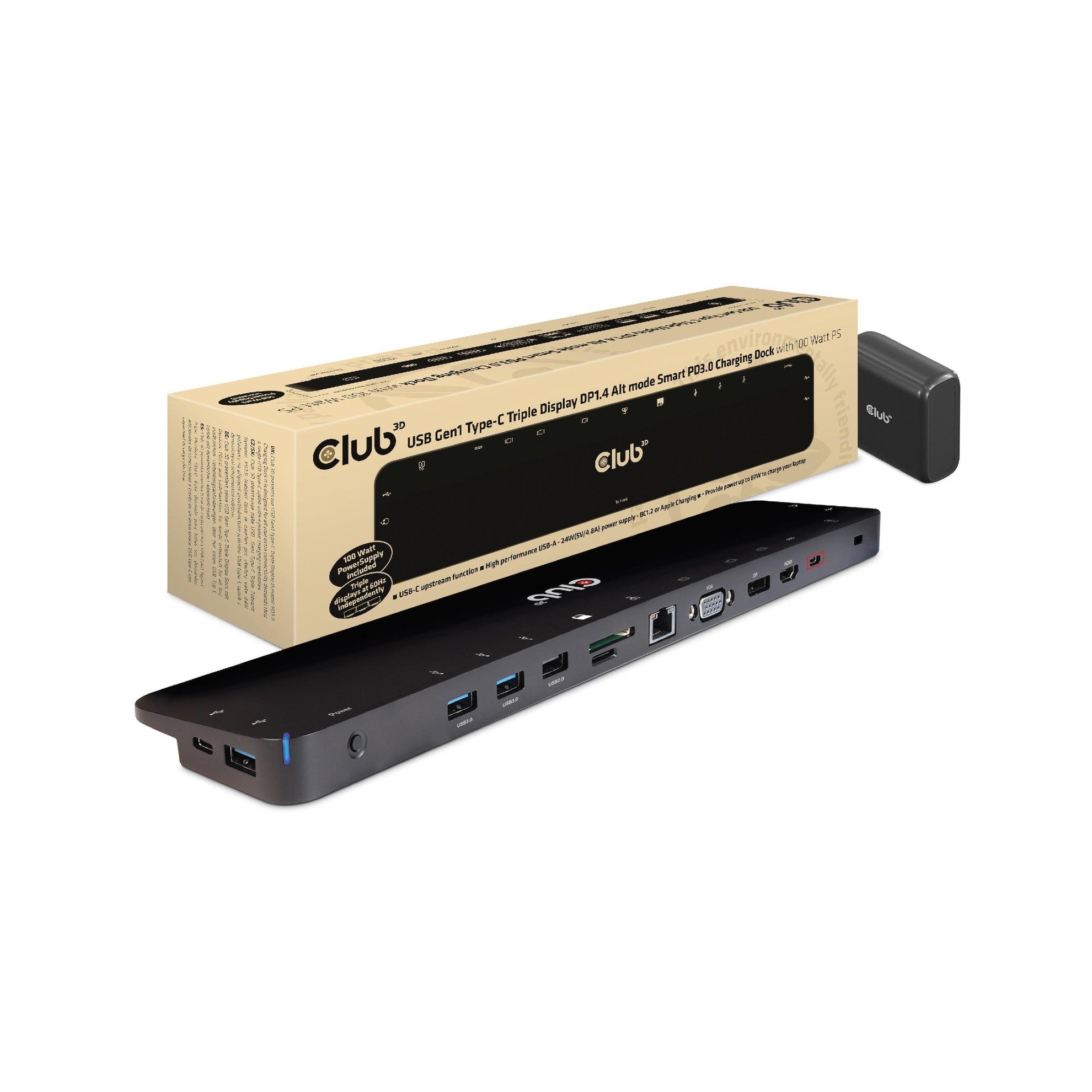 Club 3D, Dockingstation Typ-C Dreifach disp