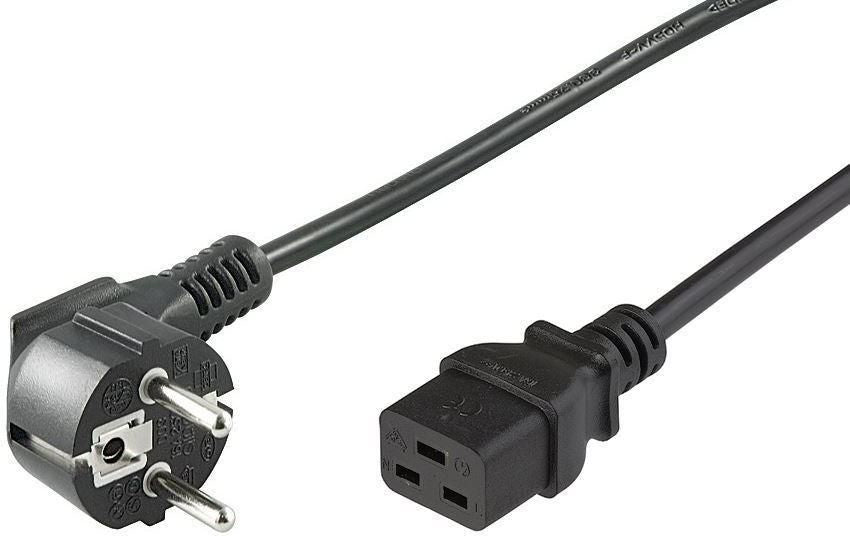 Microconnect PE0771902 Stromkabel Schwarz 2 m Netzstecker Typ E+F C19-Koppler