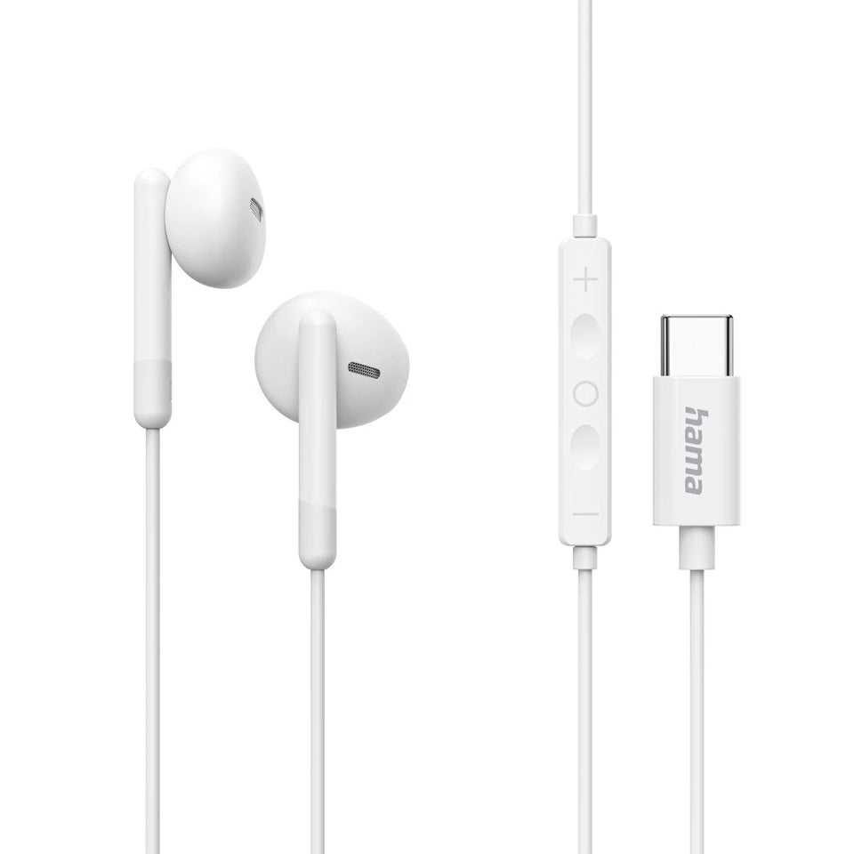 Hama Classy Kopfhörer Kabelgebunden im Ohr Anrufe/Musik USB Typ-C Weiß