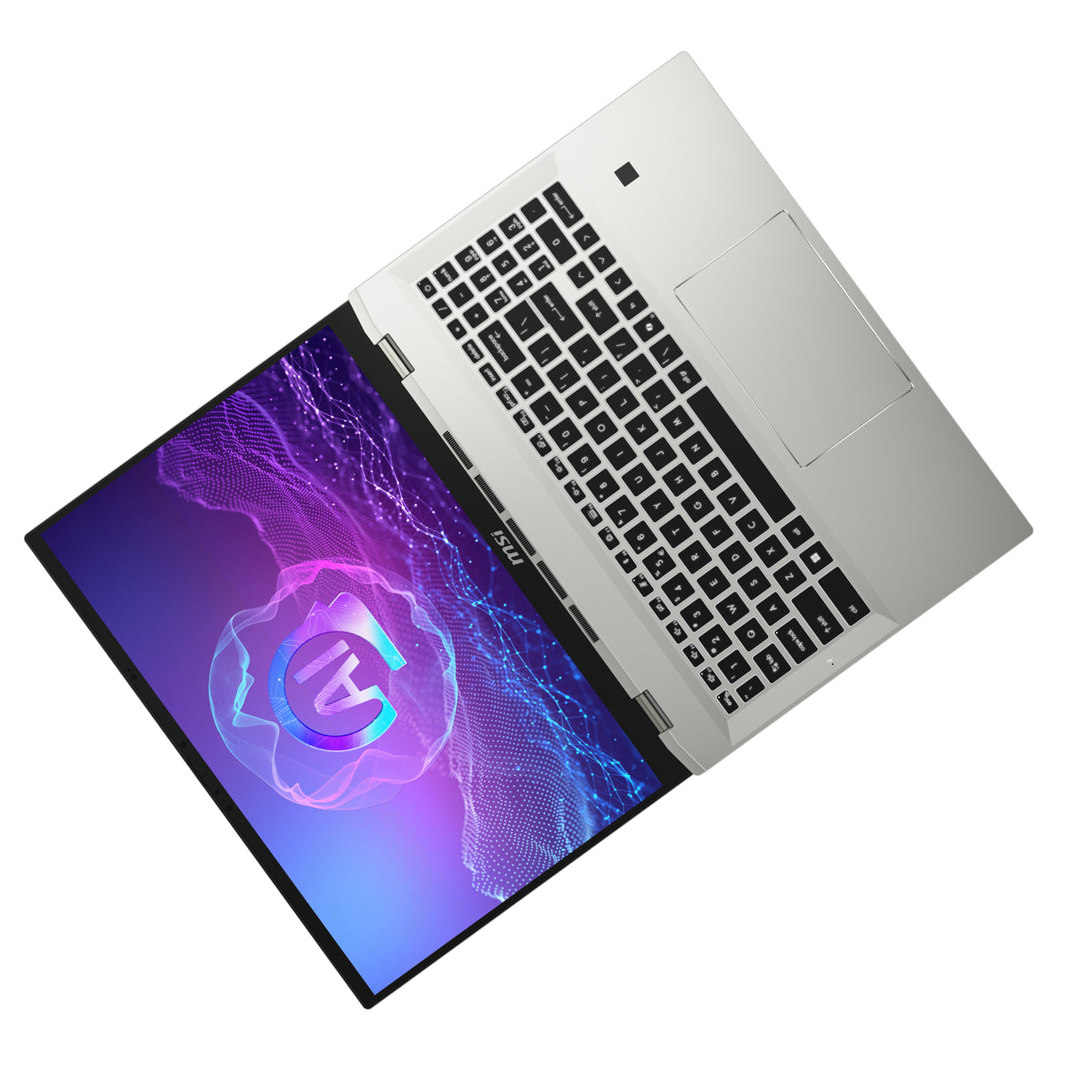 MSI Prestige A16 Al+A3HMG-036 AMD Ryzen AI 9 365 Laptop 40,6 cm (16") Quad HD+ 32 GB LPDDR5x-SDRAM 1 TB SSD Wi-Fi 7 (802.11be) Windows 11 Home Silber