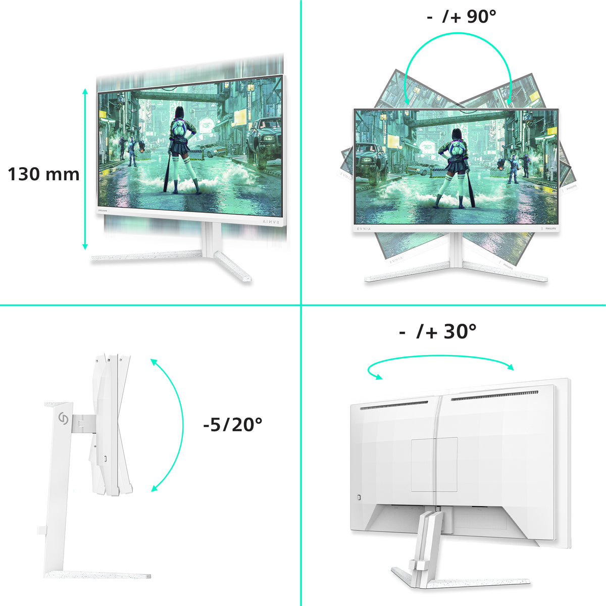 Philips Evnia 3000 24M2N3201P/00 Computerbildschirm 60,5 cm (23.8") 1920 x 1080 Pixel Full HD LCD Weiß