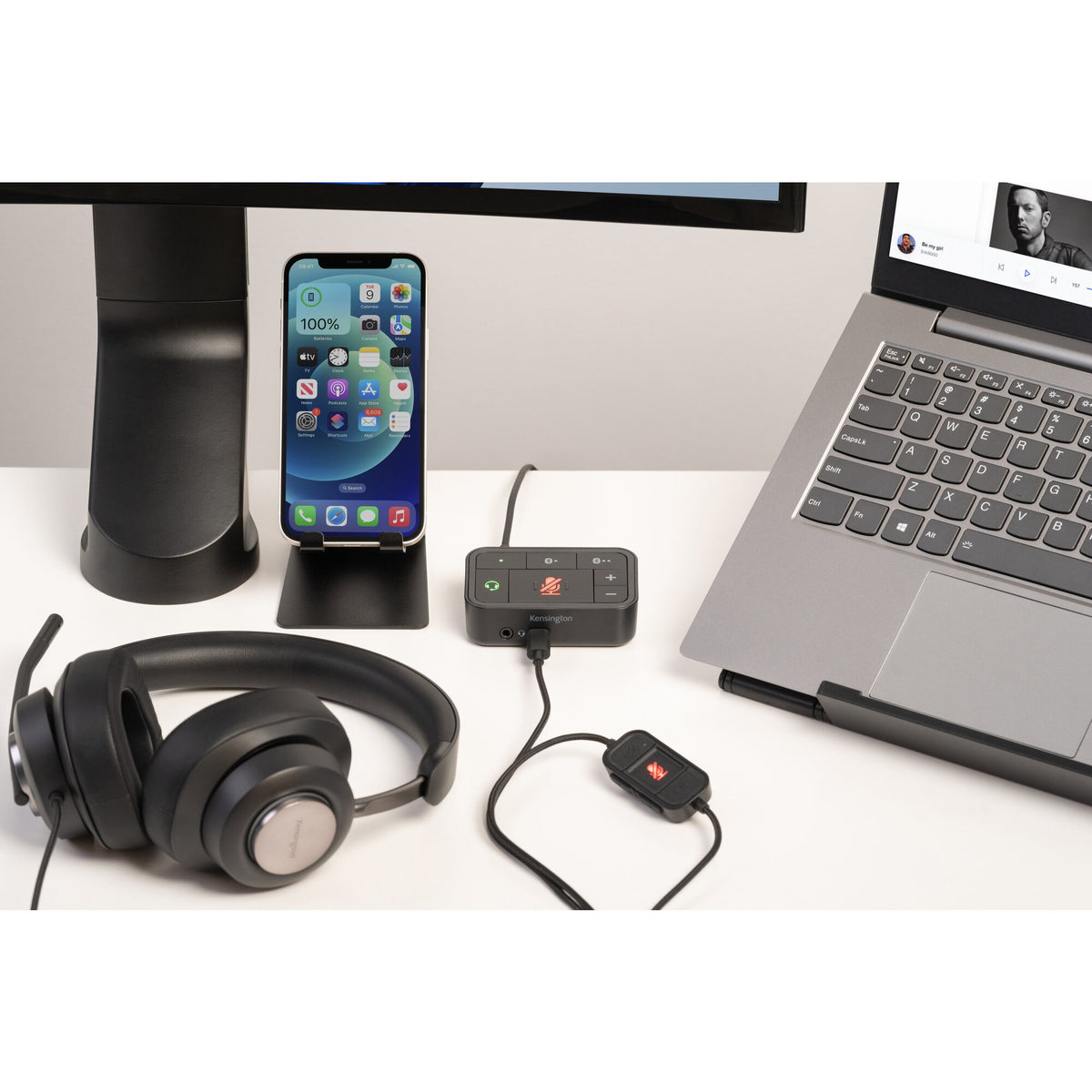 Kensington Universeller 3-in-1 Pro Audio Headset Switch
