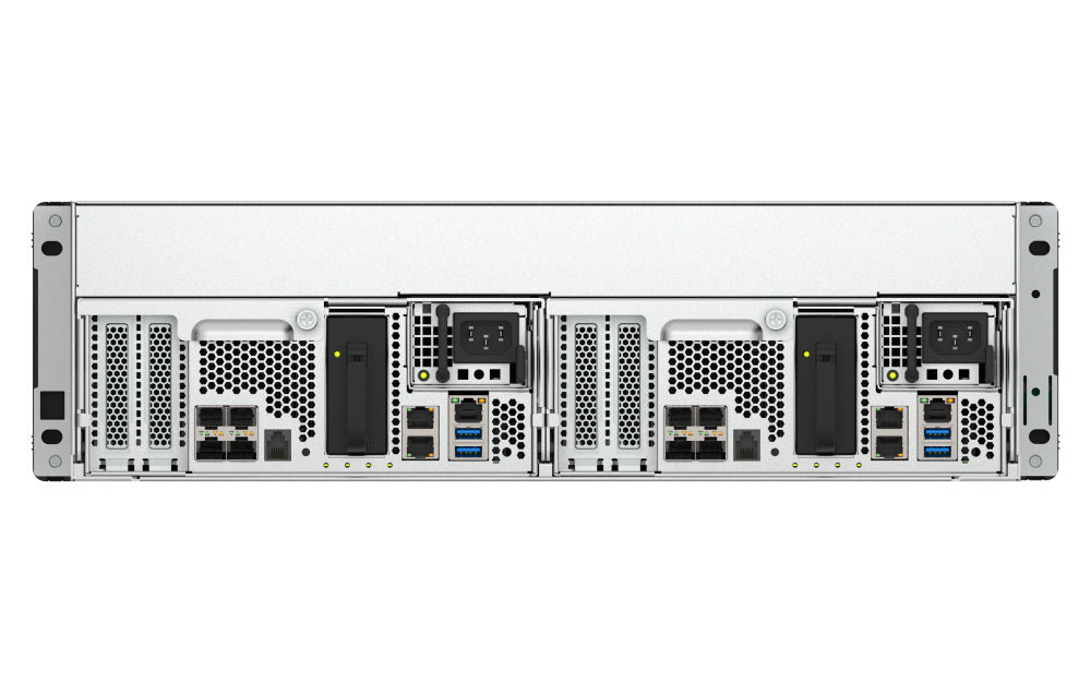 QNAP ES1686dc R2 NAS Rack (3U) Intel® Xeon® D D-2123IT 32 GB DDR4 0 TB QNAP QES Schwarz, Grau