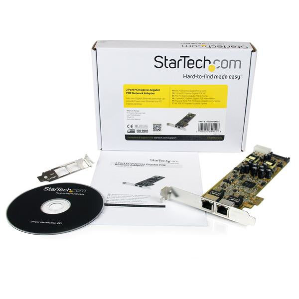 StarTech.com Dual Port PCI Express Gigabit Netzwerkkarte - PCIe PoE/PSE NIC Server Adapter